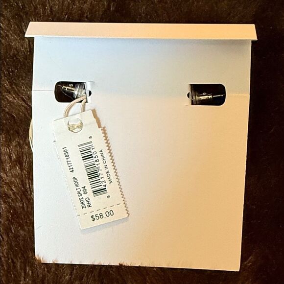 Kendra Scott Silver Zorte hammered Hoop Earrings - Picture 3 of 4